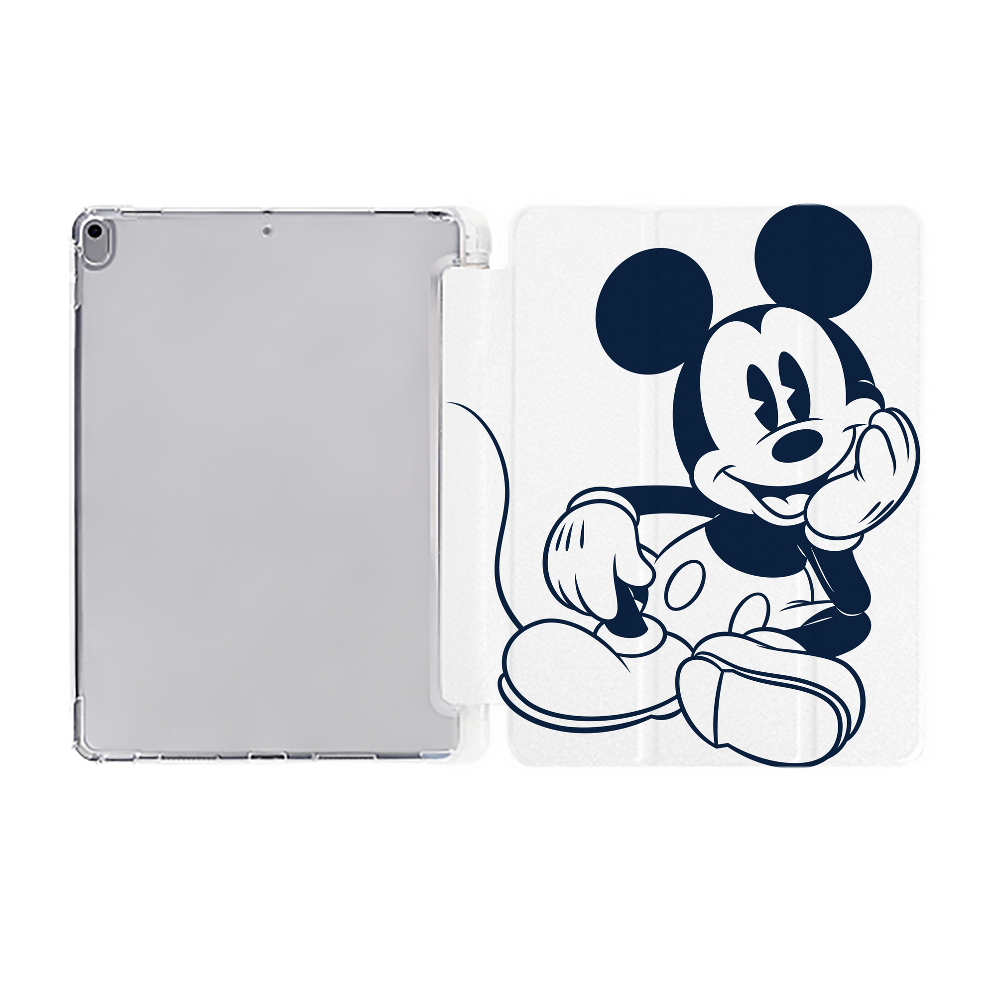 （画像用） ミッキーマウス Mickey Mouse IPad ケース ペン収納付き 三つ折りスタンド PUレザー×シリコン 対応機種9.5/10.5/10.9インチ